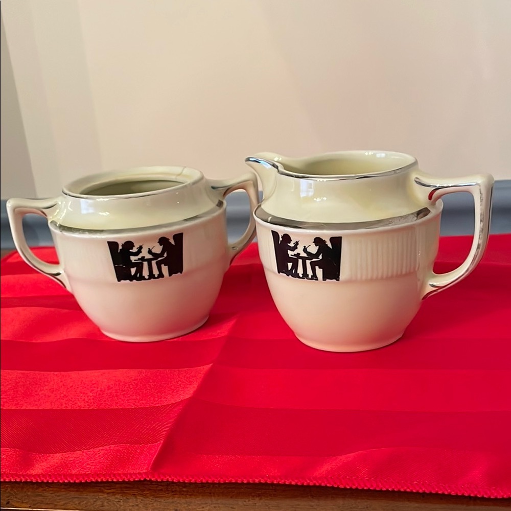 1935 Hall Silhouette Cream and Sugar Set